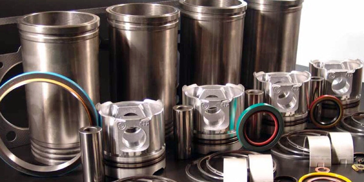 Pistons, cylinder liners and related engine components; illustrative kit scope, not a supplied-contents guarantee.
