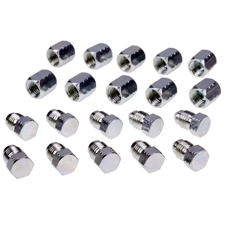 10 piezas de conector hidráulico combinado de tapa y tapón JIC de 1/4" 2408-04 0304-C-04