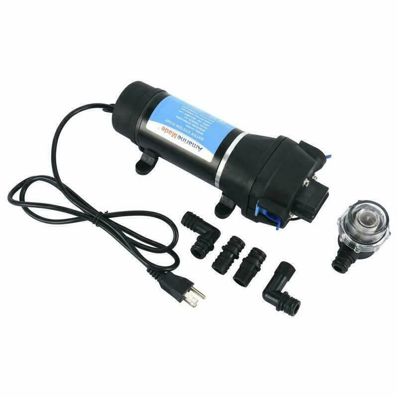 110V Self Priming Diaphragm Water Pump 3.3 GPM 45 PSI for RV Boat Marine - KUDUPARTS