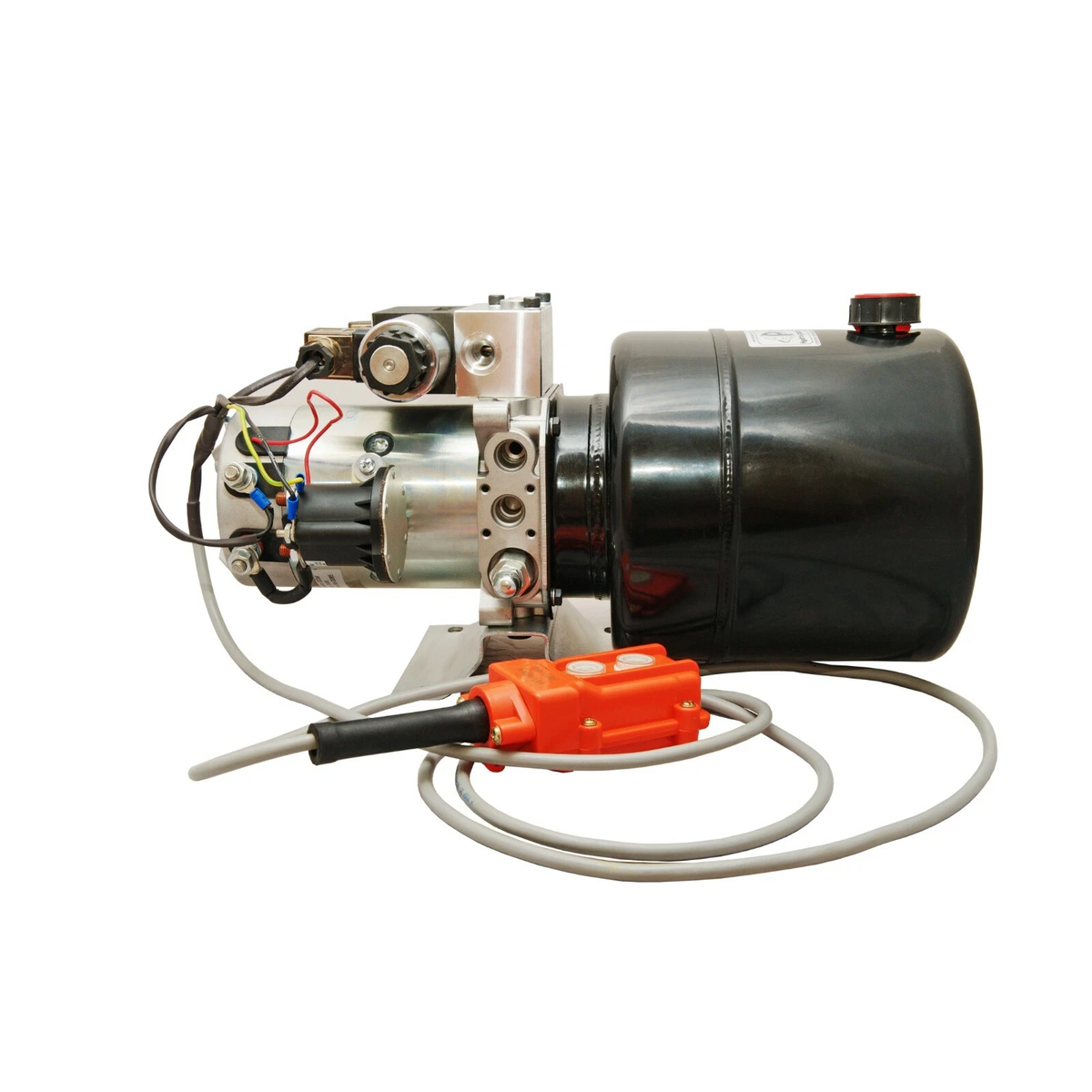 12V DC Single Acting Hydraulic Pump Power Unit 8 Quart Steel Tank With Remote Control HPU-SR-12VDC-SA-08 for Dump Trailer Scissor Lift Table - KUDUPARTS