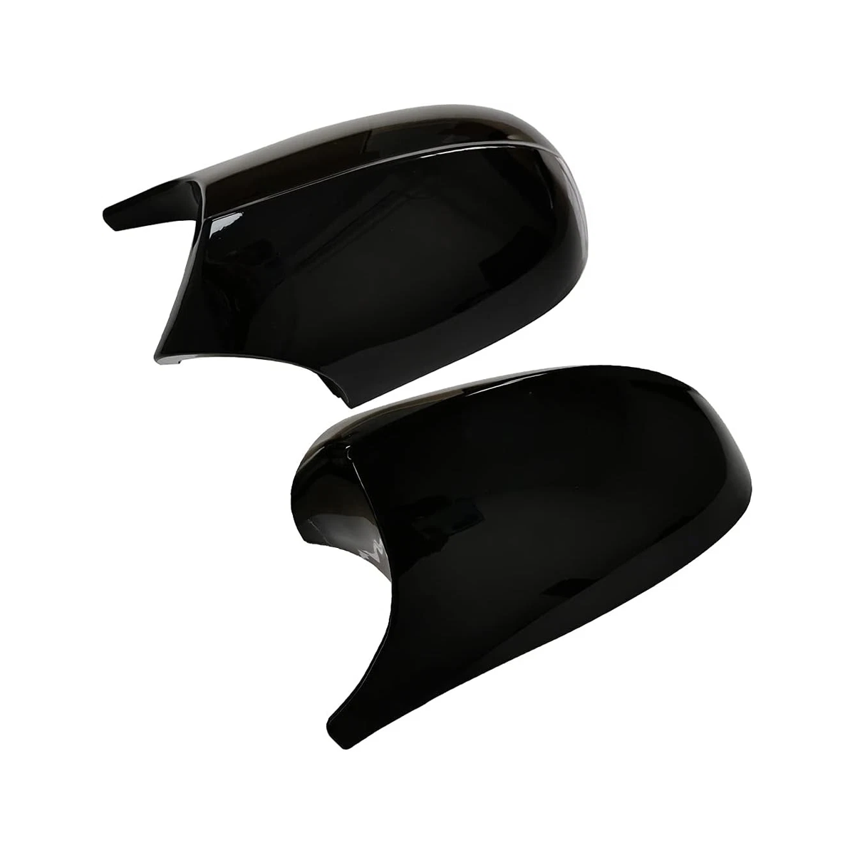 1 Pair Gloss Black M3 Style Side Mirror Cover Cap 51167205291 51167205292 for BMW E90 E92 E93 E82 323i 325i 328i 335i LCI 2009-2011 - KUDUPARTS