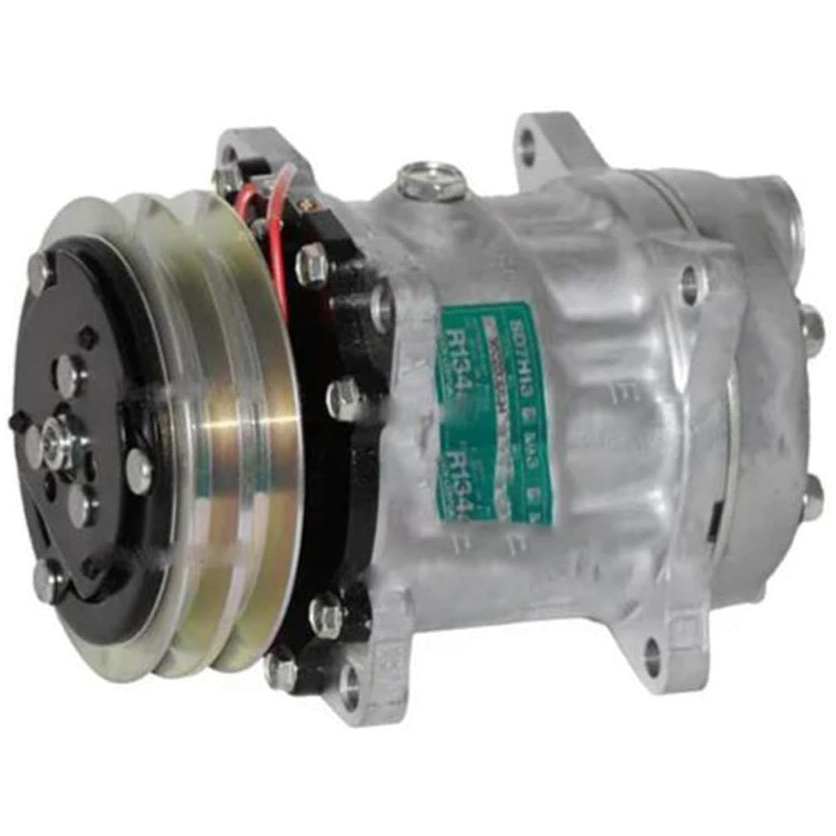 12V 2PK 125mm SD7H13 A/C Compressor VOE14525502 for Volvo Excavator ECR58 ECR88 EC55C EC60E ECR58 EW60C - KUDUPARTS