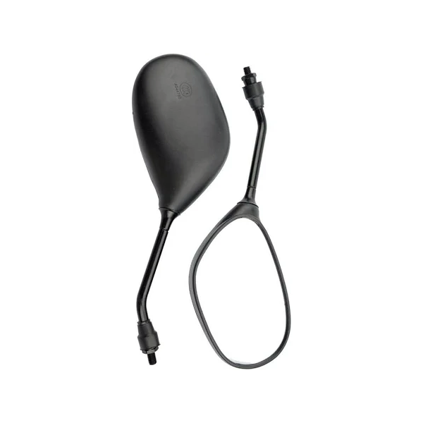 2 rétroviseurs en plastique noir de 8 mm pour quads, motos et scooters de 50 à 250 cm3.