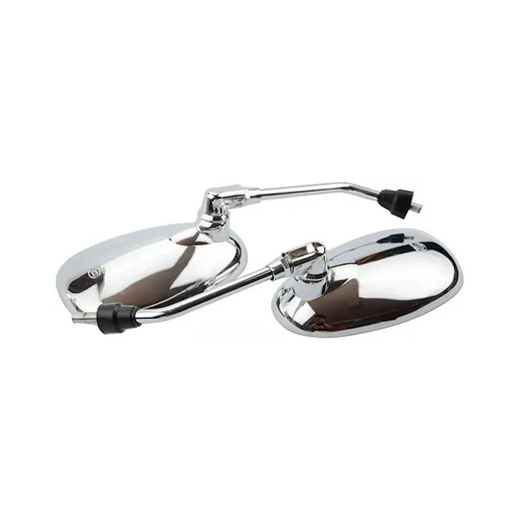 2 Pcs 8mm Silver Plating Rearview Mirror for 50cc 70cc 90cc 110cc 125cc 150cc 200cc 250cc Motorcycle Moped Scooter - KUDUPARTS