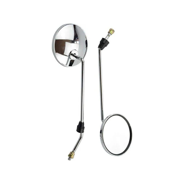 2 rétroviseurs ronds argentés, filetage 8 mm, pour quads, motos et scooters 50cc, 70cc, 90cc, 110cc, 125cc, 150cc, 200cc et 250cc