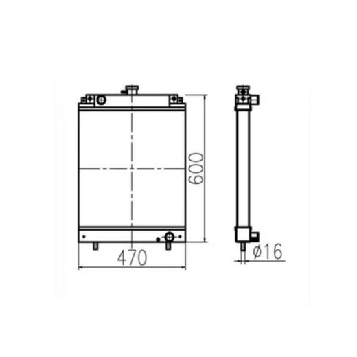 For Kubota Excavator KX151 KX159 Water Tank Radiator Core ASS'Y - KUDUPARTS