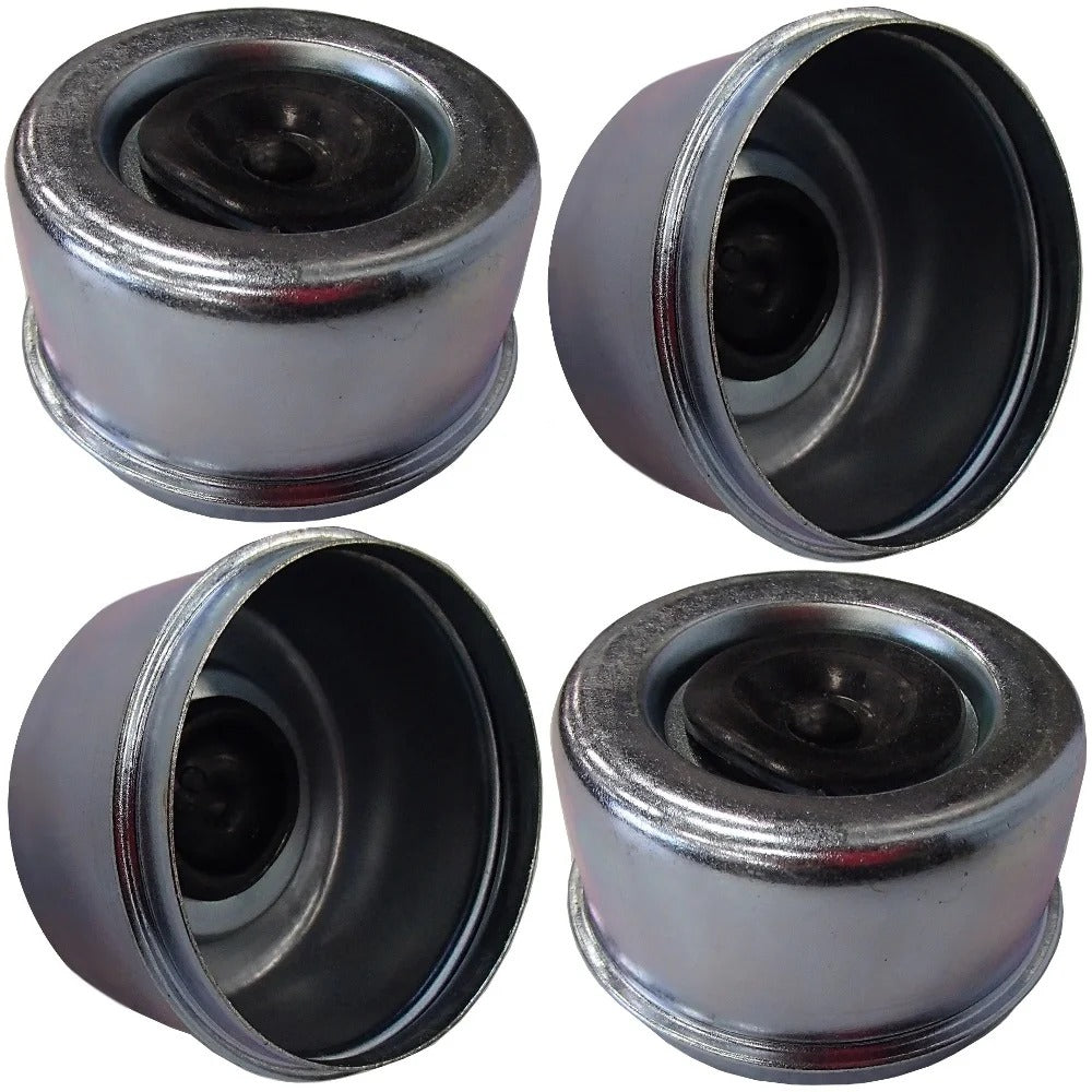 OD 2.72" 4 Pcs Grease Cap With Rubber Plug 21-43-1 for Trailer Axles E-Z Lube Spindle - KUDUPARTS