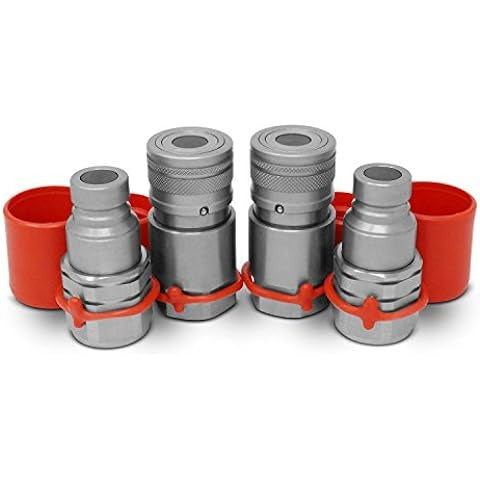 5/8" SAE Flat Face Hydraulic Quick Connect Coupler Set for Bobcat Skid Steer Loader 463 553 773 753 763 853 7753 - KUDUPARTS