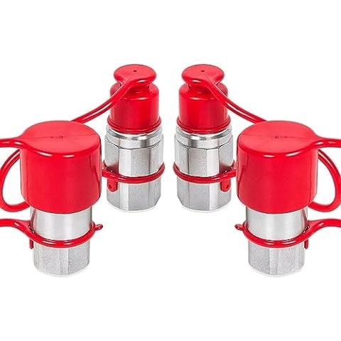 5/8" SAE Flat Face Hydraulic Quick Connect Coupler Set for Bobcat Skid Steer Loader 463 553 773 753 763 853 7753 - KUDUPARTS