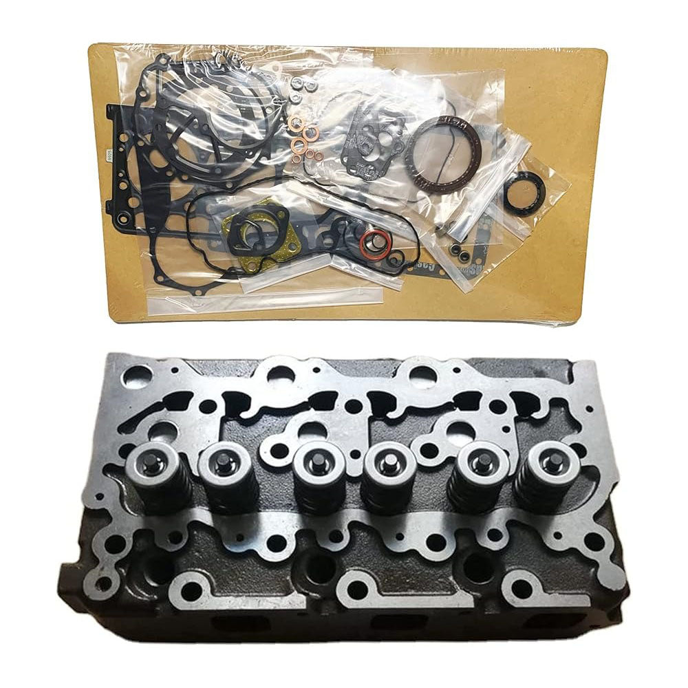 Complete D1803 Cylinder Head Assembly & Full Head Gasket Kit Compatible with Kubota D1803 Engine FT300 STW40 KL34H KL315 Tractor - KUDUPARTS