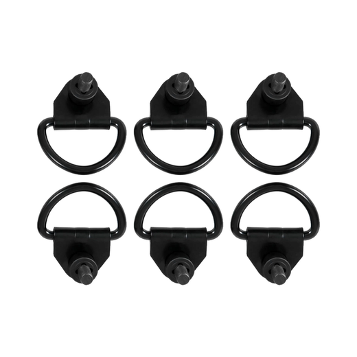 6 Pieces Black Steel Rear Cargo D-Hook BK21V550A74AD V550A74-AD for Ford Transit 150 250 350 350 015-2024 - KUDUPARTS