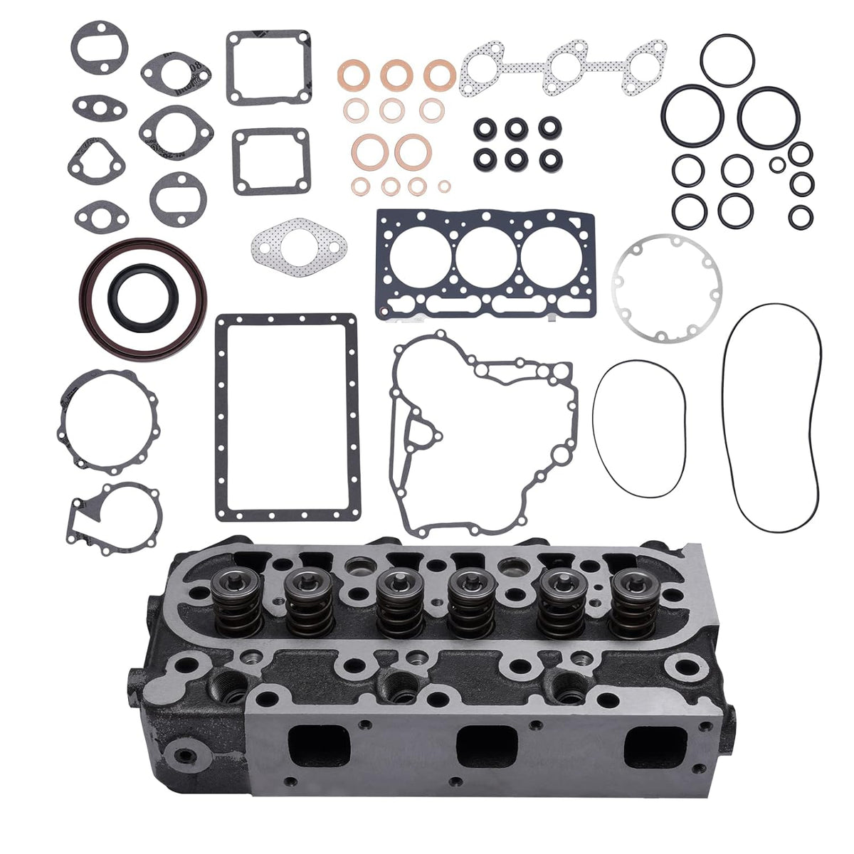 Complete Cylinder Head with Full Gasket Kit for Kubota D1005 Engine - KUDUPARTS