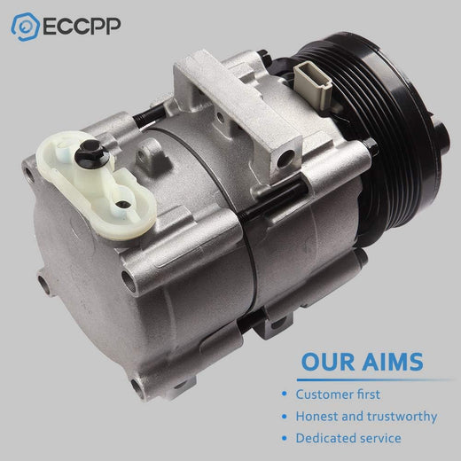 AC Compressor with Clutch 1994-2007 Fit for Ford for F-150 for F-250 for F-350 for F450 for F550 for Ford Mustang for Mercury Cougar 4.6L 5.4L 6.8L AC Compressor 6 Grooves FS10 - KUDUPARTS