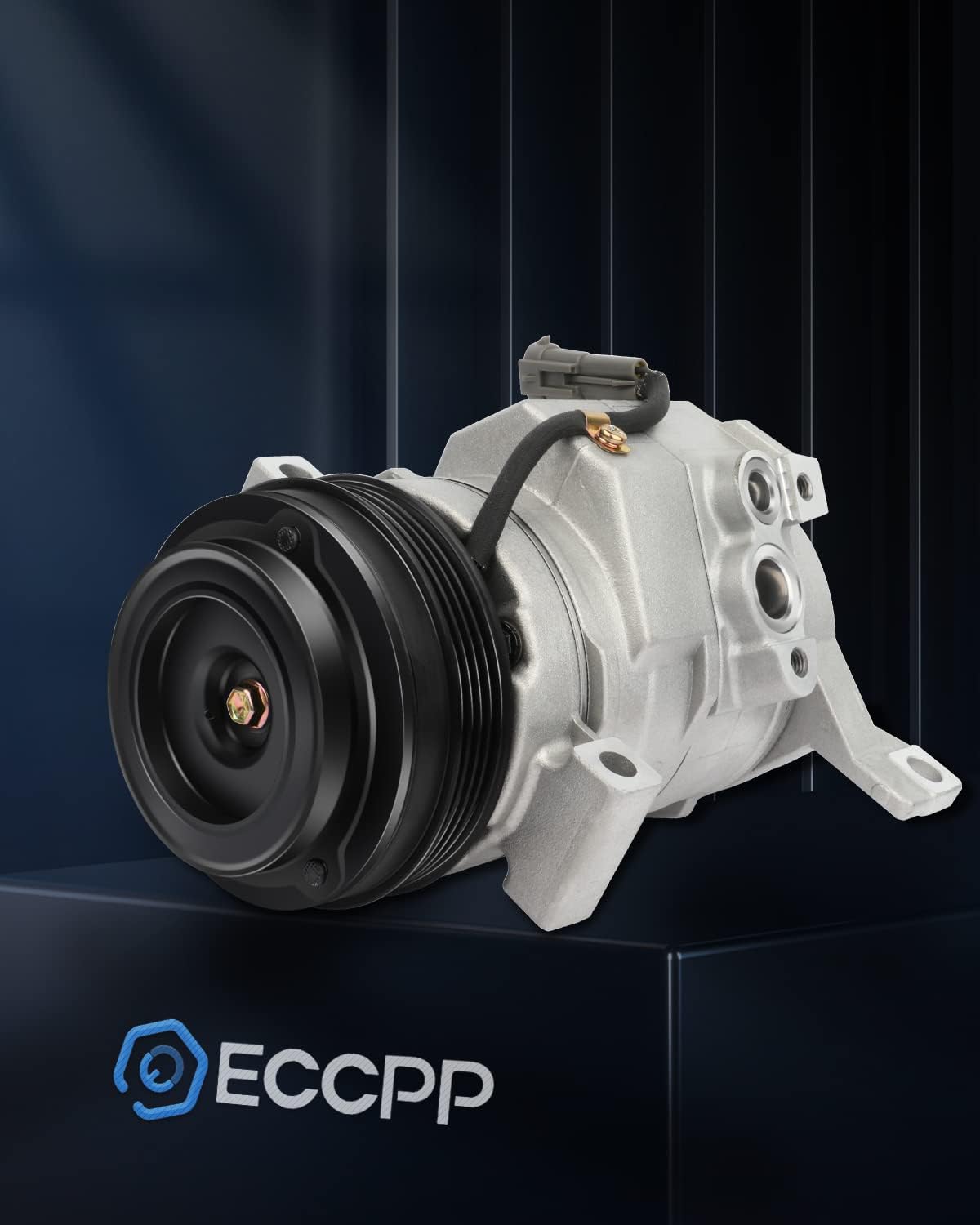 Fast Cooling A/C Compressor with Clutch, 4 Groove - Compatible with 2006-2016 Chevrolet Express 1500/2500 - KUDUPARTS