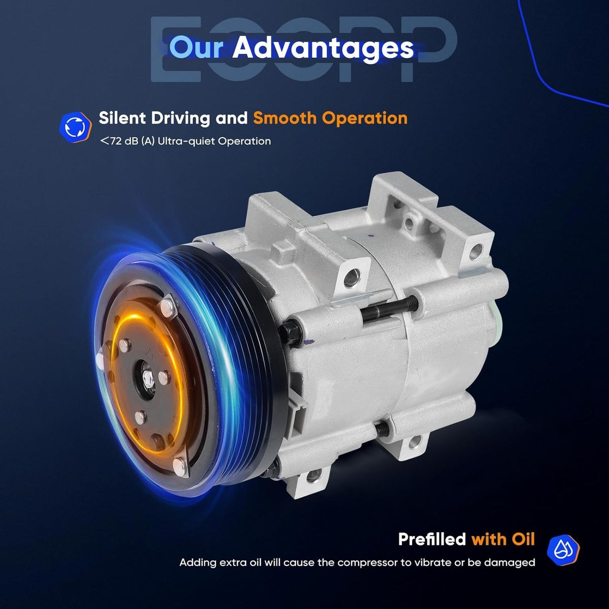 AC Compressor with Clutch – Compatible with 1996-2000 Ford & Mercury Sable 3.0L - KUDUPARTS