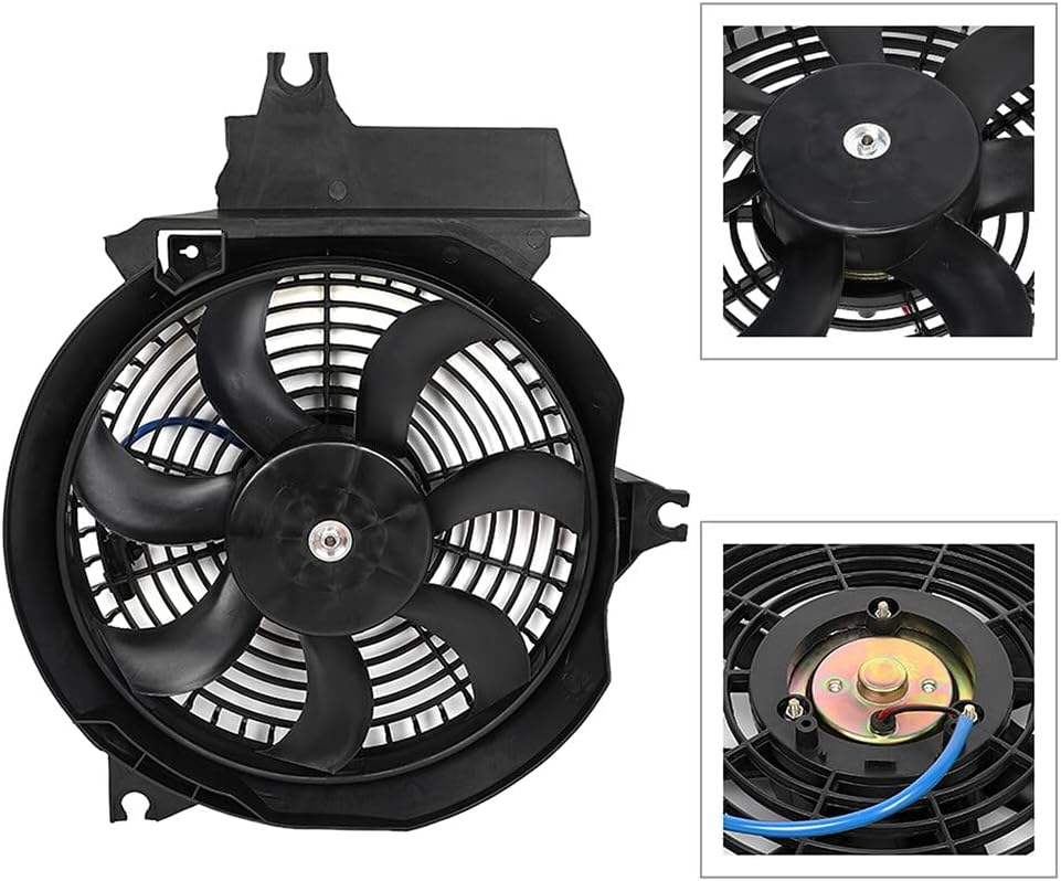Radiator Cooling Fan Assembly Compatible with Hyundai Santa Fe 2001-2006 – Replaces 674-59593, 321-55010-200, HY3113109, 9773026200, 9773026150, 9778626200, 9773726000, 9773526101, 610610 - KUDUPARTS
