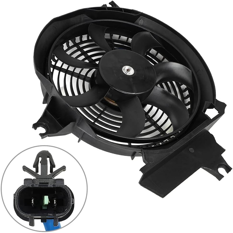 Radiator Cooling Fan Assembly Compatible with Hyundai Santa Fe 2001-2006 – Replaces 674-59593, 321-55010-200, HY3113109, 9773026200, 9773026150, 9778626200, 9773726000, 9773526101, 610610 - KUDUPARTS