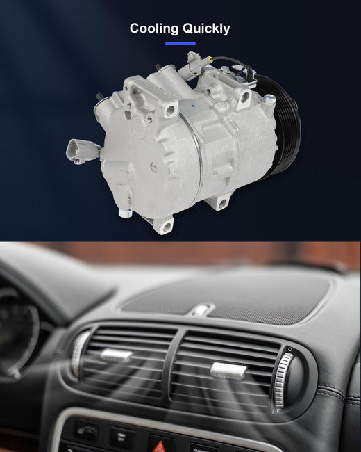 AC Compressor with Clutch – Fits 2007-2011 Toyota Camry 3.5L & 2005-2012 Toyota Avalon 3.5L | Fast Cooling, 7 Grooves - KUDUPARTS