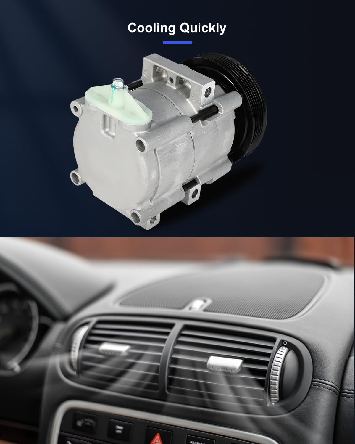 AC Compressor Fast Cooling – 1997-2006 Ford F-150 4.2L, 6 Groove FS10 Air Conditioning Compressor - KUDUPARTS