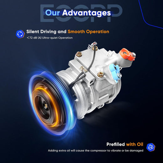A/C Compressor with Clutch – Compatible with Toyota Corolla L4 1.8L (1998–2002) - KUDUPARTS