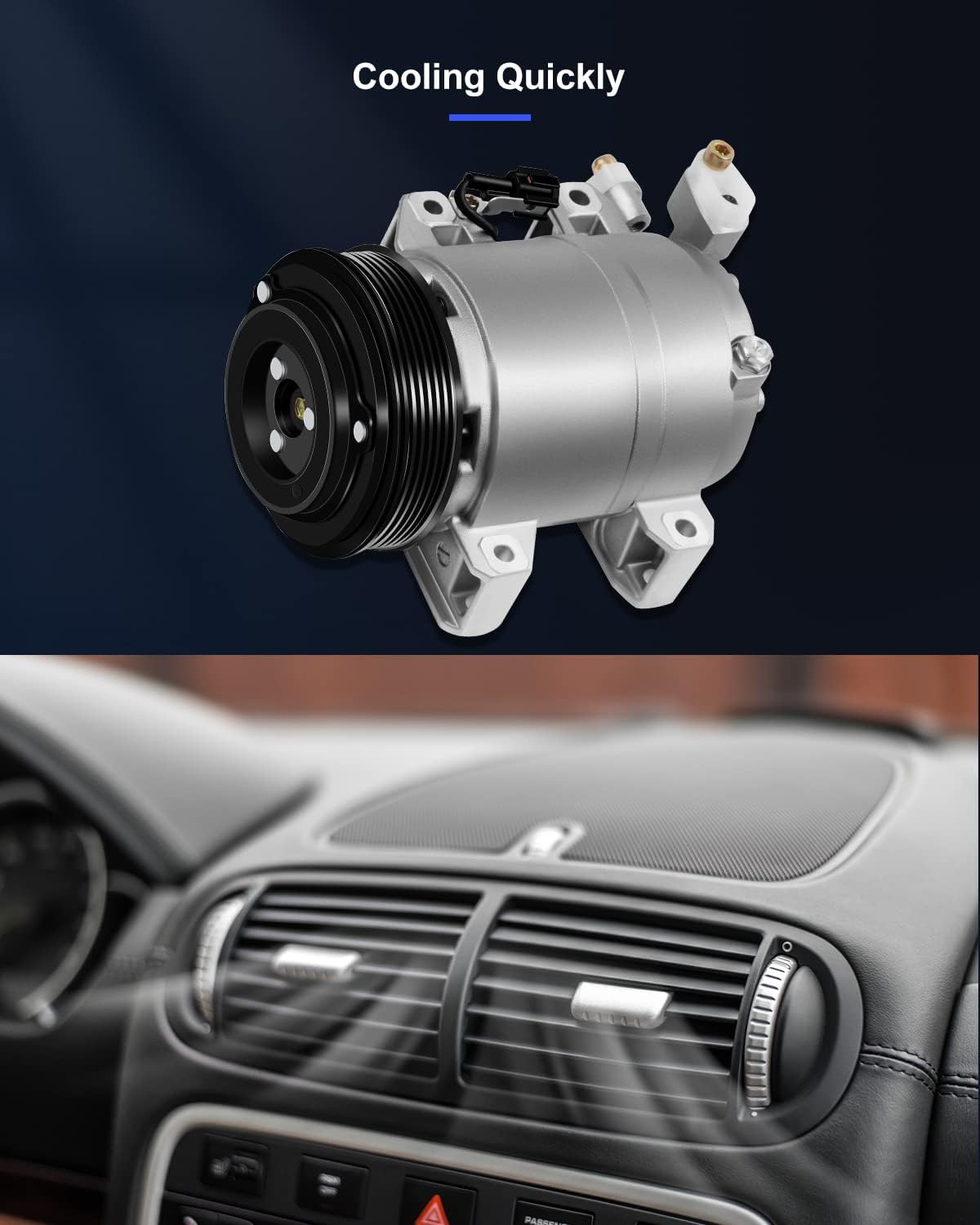 AC Compressor with Clutch for Nissan Altima 2.5L (2002-2006) - KUDUPARTS