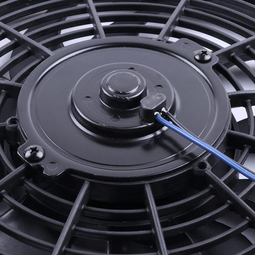 12" Universal Slim Push-Pull Electric Radiator Cooling Fan Mount Kit – Black, 12V - KUDUPARTS