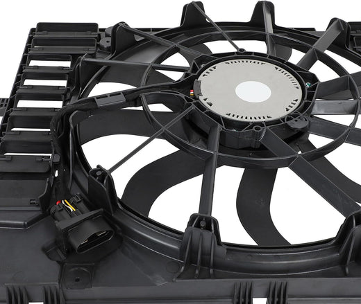 Radiator Cooling Fan Assembly Compatible with 2012-2017 Touareg | Replaces SK621F03, 7P0121203H, 7P0121203C, 7P0121203E, 7P0121203K - KUDUPARTS