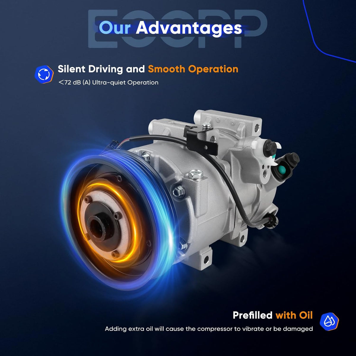 A/C Compressor with Clutch – Compatible with 2016 Kia Sorento 2.4L - KUDUPARTS