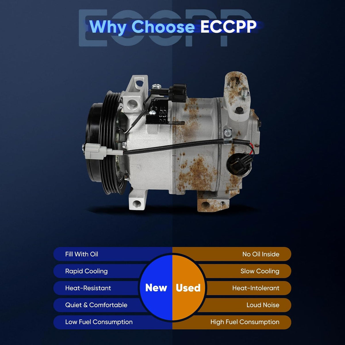 AC Compressor with Clutch – Rapid Cooling – Fits 2006-2008 INFINITI M35 3.5L - KUDUPARTS