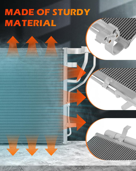 AC Condenser Compatible with 2019-2020 Kia Optima – Radiator Cooling Fan Assembly, Replacement 30139, 3794, 3794C, CN 3794PFXC, CN3794PFXC, 7-3794, 40329, 23305638, GM3030285, V40620038 - KUDUPARTS