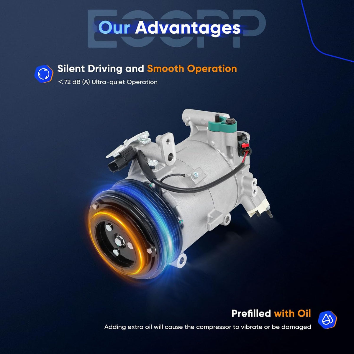A/C Compressor with Clutch – Compatible with 2016-2021 Honda Civic 2.0L - KUDUPARTS