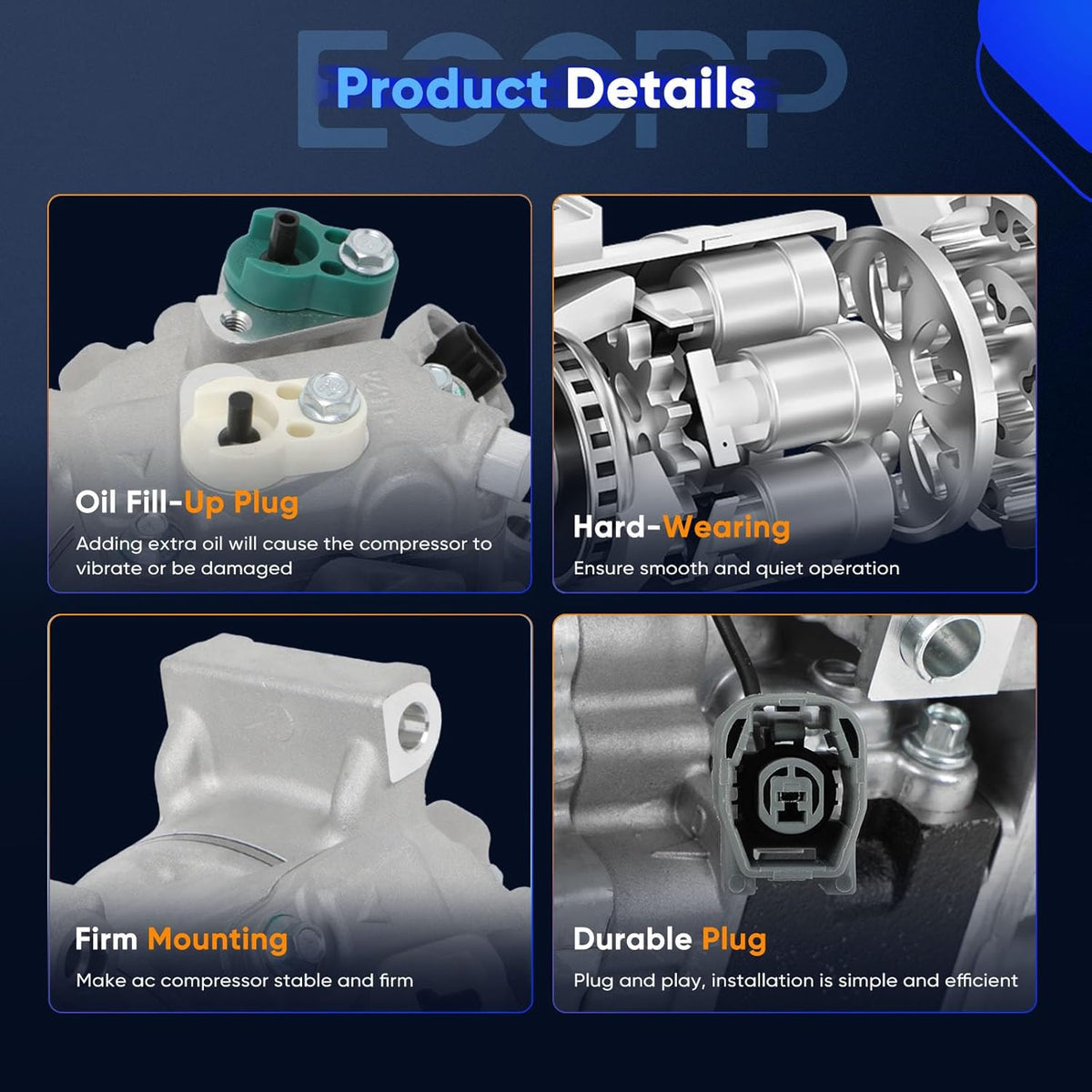 AC Compressor with Clutch for Toyota Corolla Matrix 1.8L 2009-2010 & Scion xD 1.8L 2008-2014 - KUDUPARTS