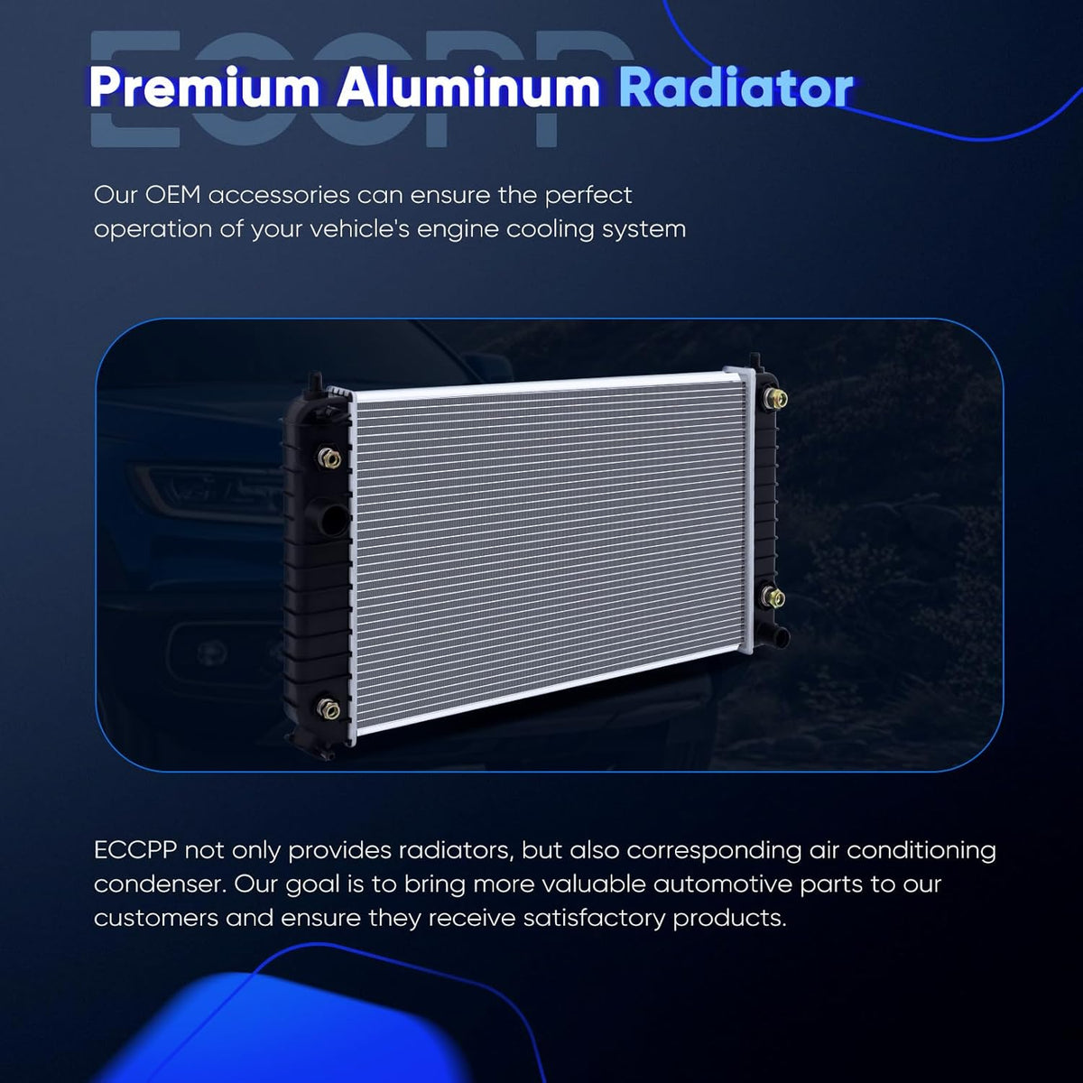 1826 Radiator Compatible with 1996-2005 Chevy Blazer, 1996-2004 Chevy S10, 1996-2005 GMC Jimmy, 1996-2004 GMC Sonoma 4.3L - Replace 1826, CU1826 Engine Coolant Radiator - KUDUPARTS