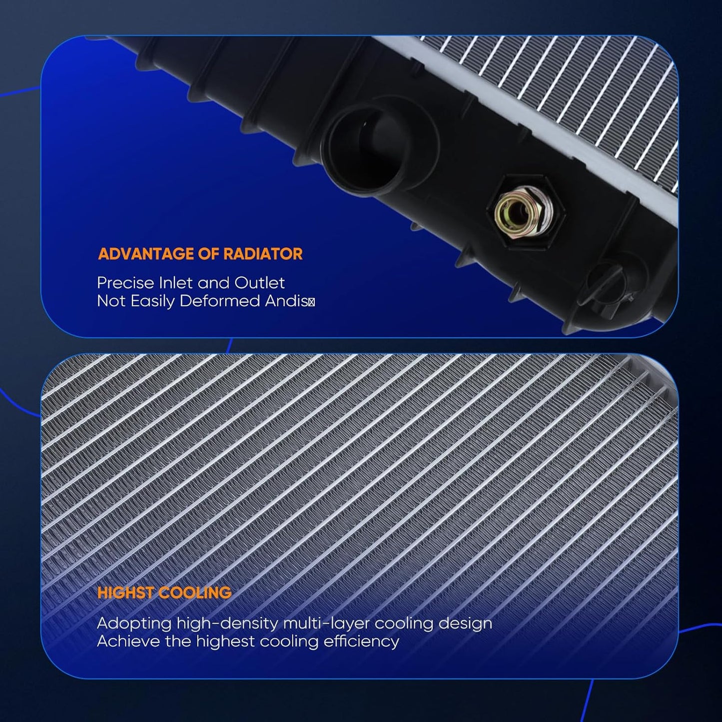 1826 Radiator Compatible with 1996-2005 Chevy Blazer, 1996-2004 Chevy S10, 1996-2005 GMC Jimmy, 1996-2004 GMC Sonoma 4.3L - Replace 1826, CU1826 Engine Coolant Radiator