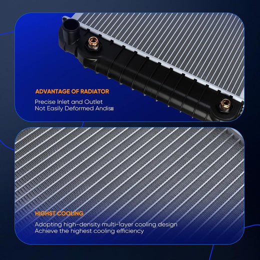 1994-2003 Chevrolet S10 & GMC Sonoma 2.2L Aluminum Engine Coolant Radiator (CU1531, 89040307, 52462545, 52452545) - KUDUPARTS