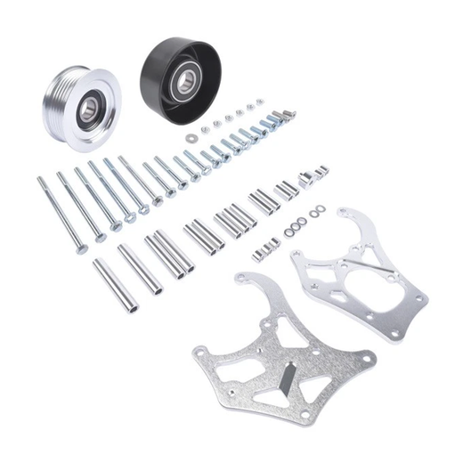 A/C Compressor Bracket TD944-Silver-T for GM Engine LSX LS1 LS2 LS3 LS6 L76 Sanden 508 709 - KUDUPARTS