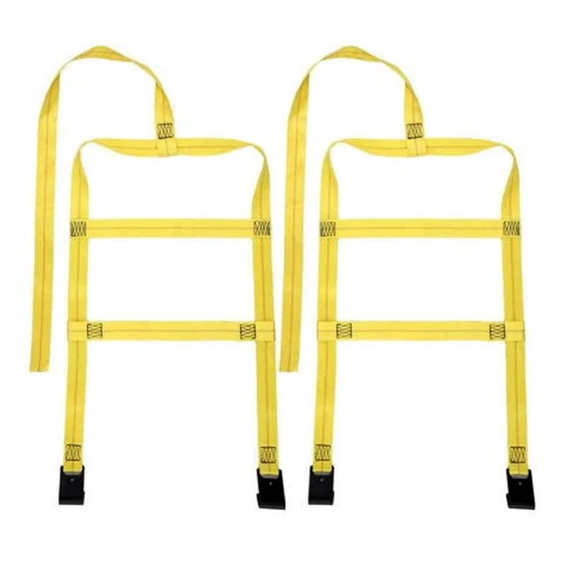 Adjustable Car tire Basket Straps Wheel Net Set Flat Hook for Tow Dolly - KUDUPARTS