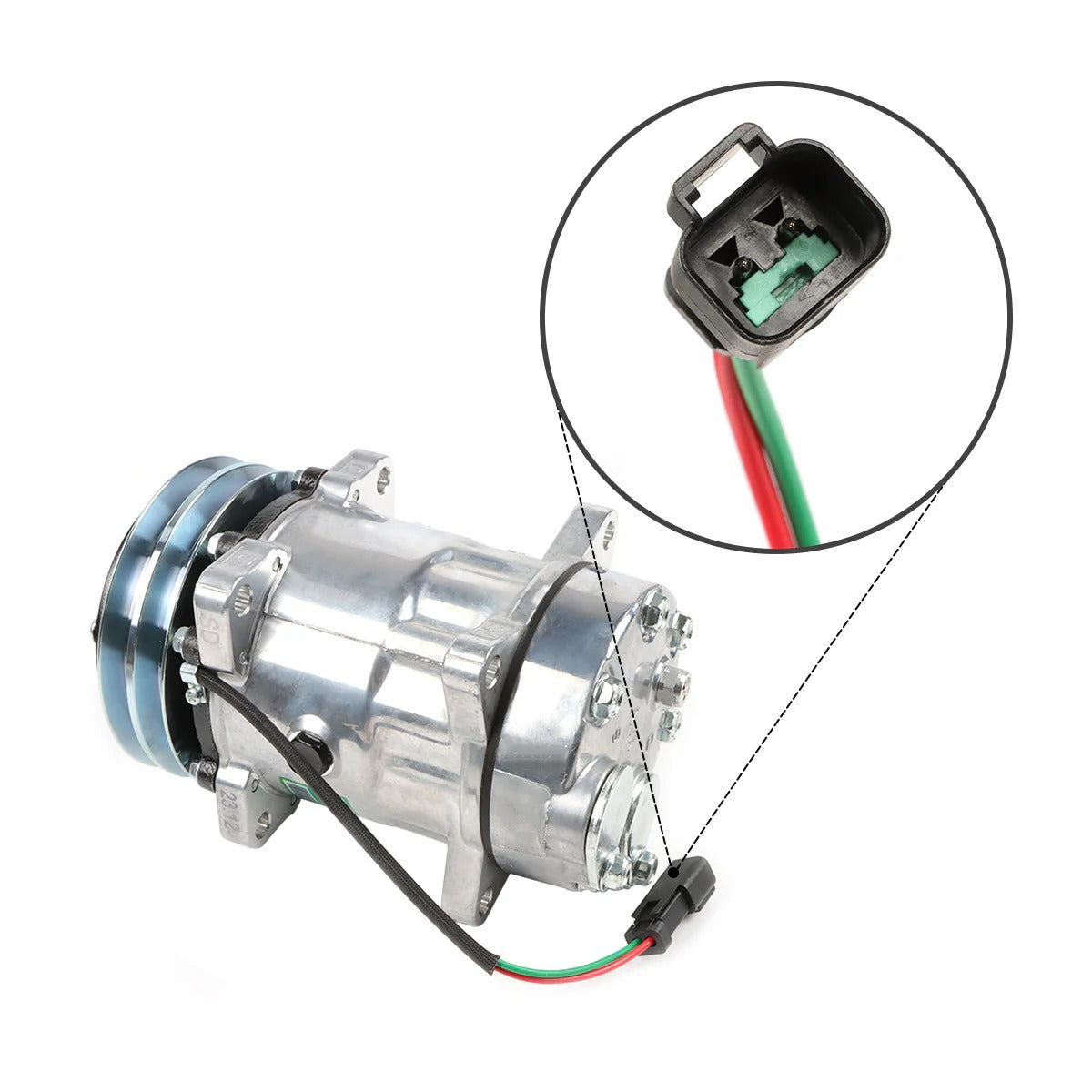 12V 1PK 125mm SD7H13 A/C Compressor 8946 for Volvo Excavator - KUDUPARTS