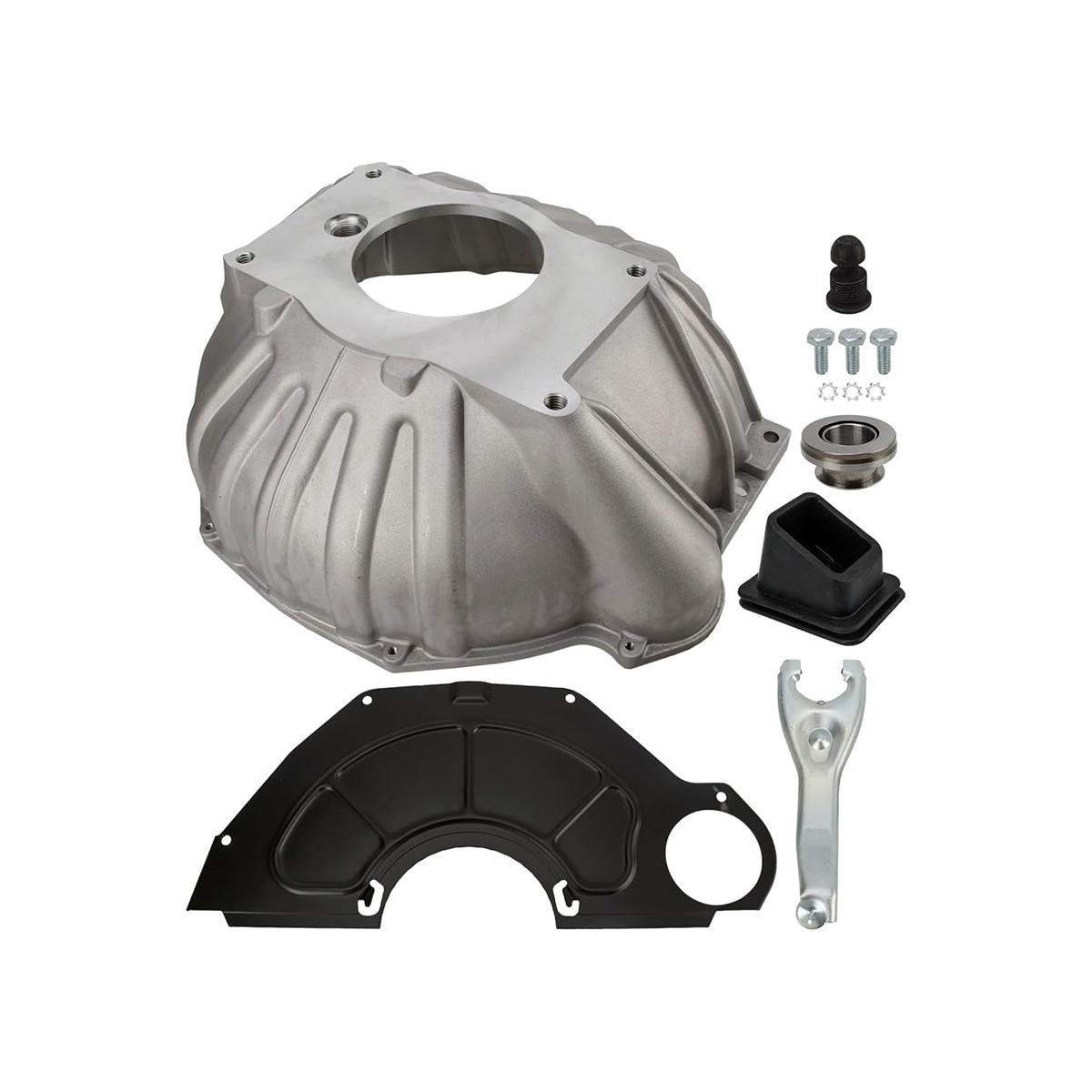 Bell Housing Kit & 11" Clutch Fork & Throwout Bearing & Cover 3899621 for Chevy Chevelle Corvette Camaro - KUDUPARTS