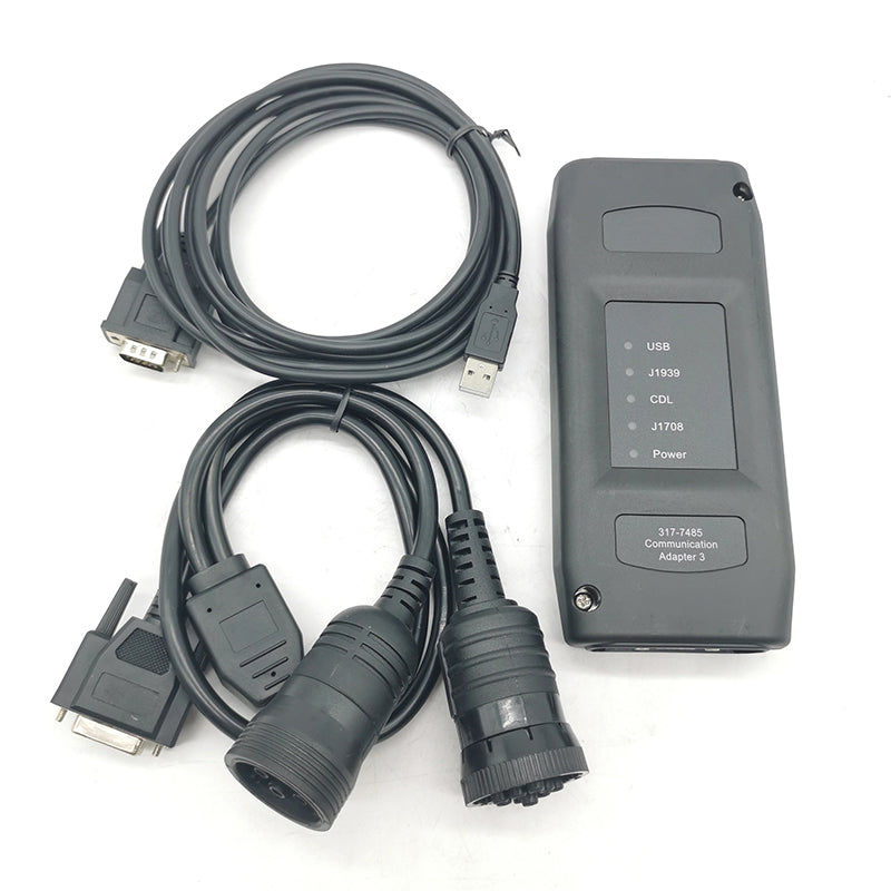 Groupe d'adaptateurs de communication ET-3 III 317-7485 pour outil de test de diagnostic d'équipement lourd Caterpillar CAT (avec ligne 6 et 9 broches)