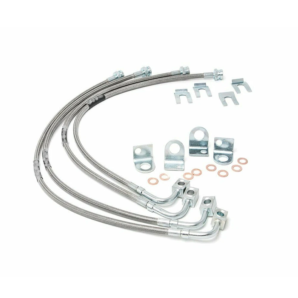Front & Rear Brake Lines LW72CR for Jeep Wrangler 2007-2018 - KUDUPARTS