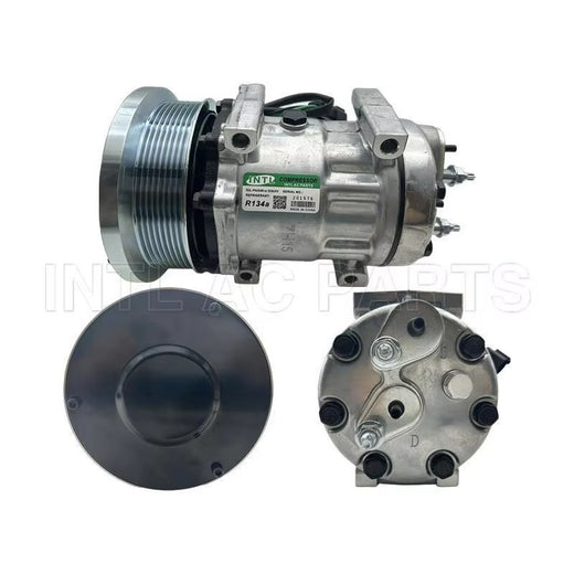 SD7H15 A/C Compressor 338-9100 for Caterpillar CAT Engine C32 3516B Loader 990K 992K 993K 994K - KUDUPARTS
