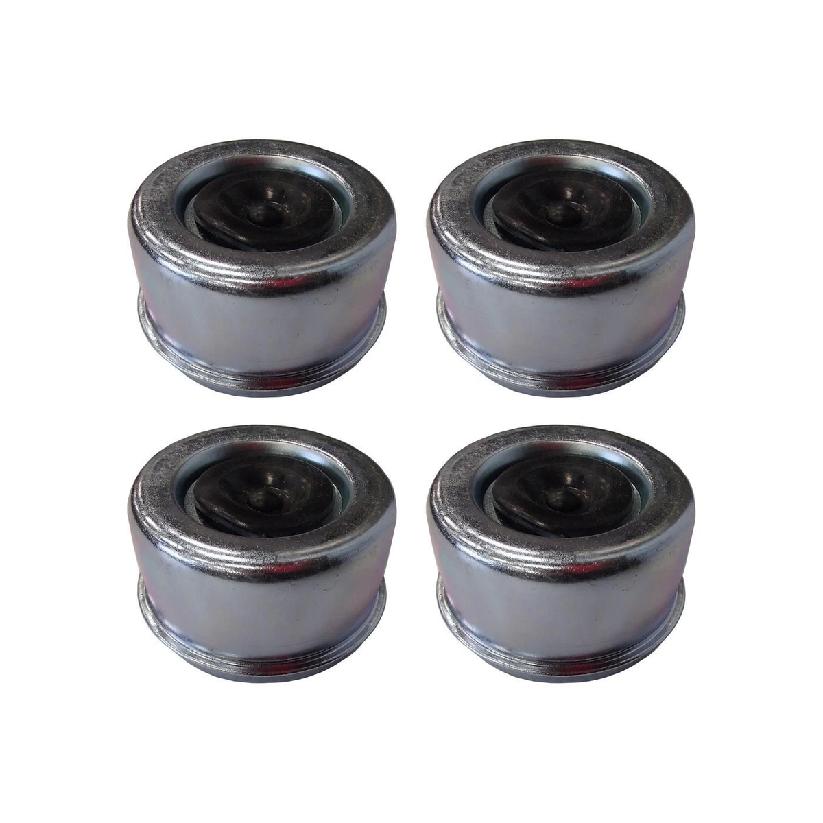 OD 2.72" 4 Pcs Grease Cap With Rubber Plug 21-43-1 for Trailer Axles E-Z Lube Spindle - KUDUPARTS