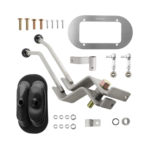 Stainless Twin-Stick Shifter With Boot NP205GM8 for GM NP205 8-Bolt Transfer Case - KUDUPARTS