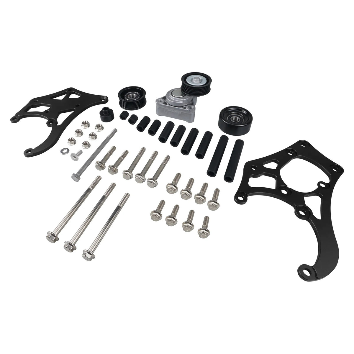 A/C Compressor Bracket TD944-Silver-T for GM Engine LSX LS1 LS2 LS3 LS6 L76 Sanden 508 709 - KUDUPARTS