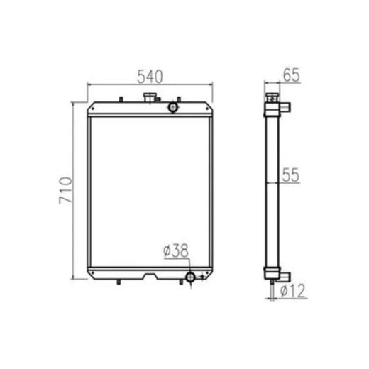 For Kubota Excavator KX185 Water Tank Radiator Core ASS'Y - KUDUPARTS