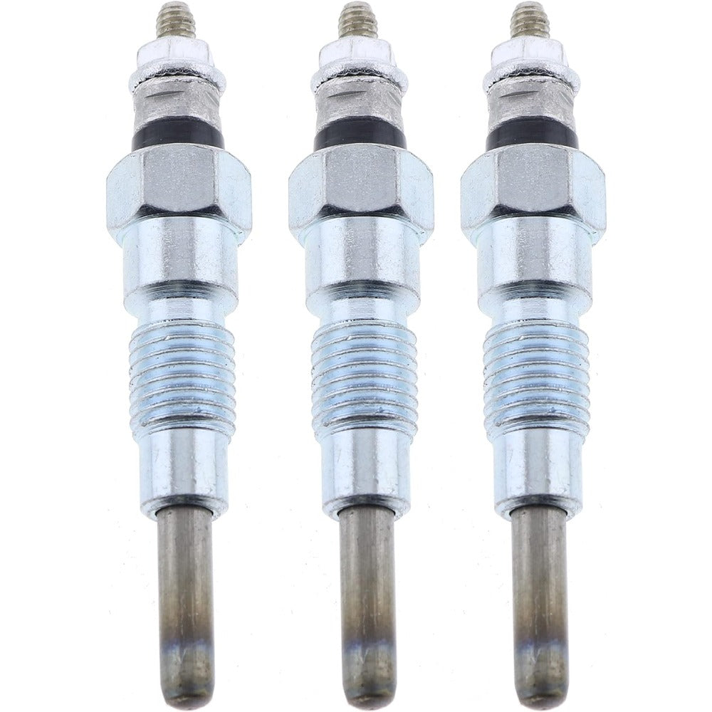 3 Pcs Glow Plug 6101-8321-00 for Hinomoto Tractor E1804 E2002 E2004 E2302 E2304 - KUDUPARTS