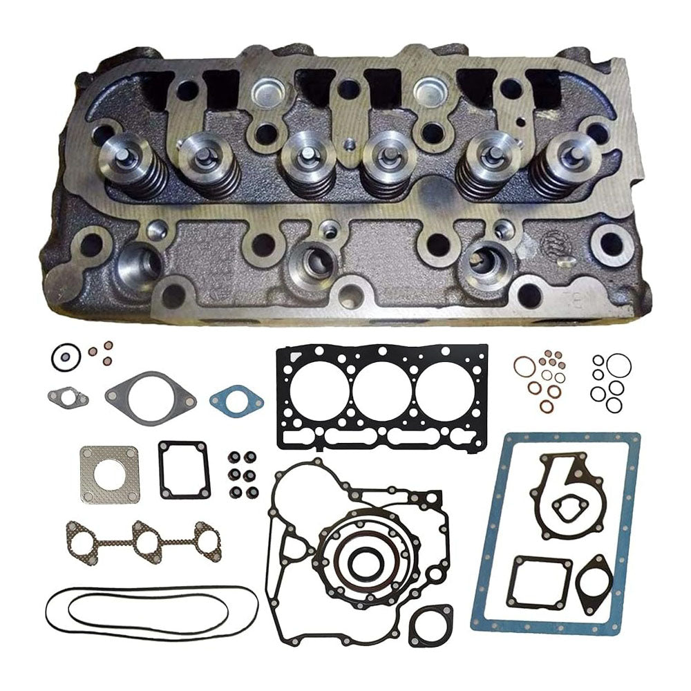 Complete Cylinder Head With Valve & Full Gasket kit Compatible with Kubota D1105 B26 F2880 F2890 RTV1140CPX RTV1100MCW - KUDUPARTS