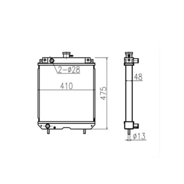 Conjunto de núcleo de radiador de tanque de agua para Kubota GT23 T0430-1600-1