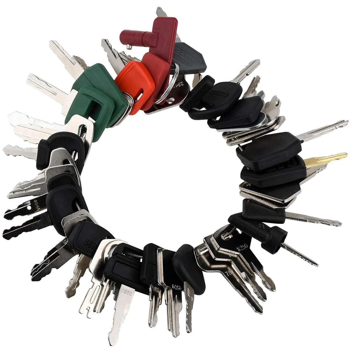 42 Pcs Key for CASE Caterpillar CAT John Deere JCB Komatsu Volvo Heavy Equipment - KUDUPARTS